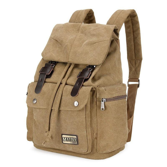 Men's Vintage Canvas Backpack | Large Capacity | Multi-Pocket | Retro Outdoor Design | Durable Heavy-Duty Material | Leather Accents | Adjustable Straps | Travel & Urban Use | Unisex Versatile Bag