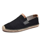 Men's Slip-On Linen Canvas Shoes | Casual Fisherman Style | Exposed Gore | Hemp Rope Sole | Comfortable Footwear