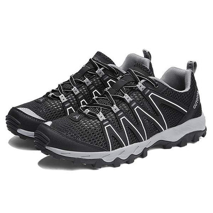 Men's Outdoor Hiking Sneakers | All-Terrain | Rugged Design | Comfortable for Water & Track | Mesh Upper | Lace-Up Closure | Flexible Durable Sole