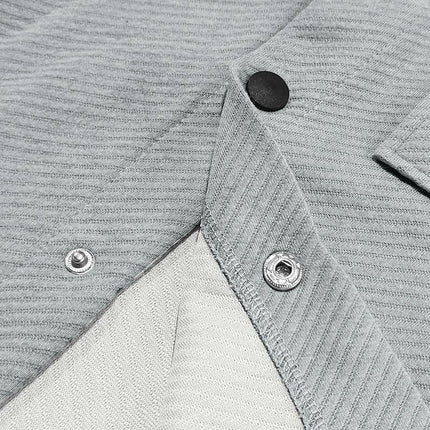 Men's Twill Fabric Lapel Collar Long Sleeve Shirt Jacket | Single Breasted Casual Outerwear | Relaxed Fit with Buttoned Cuffs and Functional Pockets | Versatile Layering Piece for Transitional Seasons