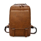 Vintage Leather Backpack | Large Capacity | Multifunctional Business Bag | Zip Flap Design