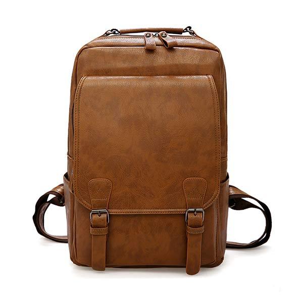 Vintage Leather Backpack | Large Capacity | Multifunctional Business Bag | Zip Flap Design
