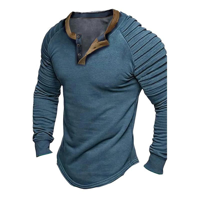 Men's Long Sleeve Henley Shirt | Solid Color | Premium Cotton | Casual & Semi-Formal Wear | Buttoned Placket | Soft & Durable Fabric | Relaxed Fit | Versatile Fashion Essential