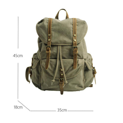 Men's Retro Outdoor Backpack | Large Capacity Canvas Bag | Multi-Pocket Design | Durable Travel Rucksack | Vintage Style Daypack | Adjustable Padded Straps | Rugged Adventure Gear