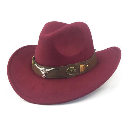 High Quality Suede Western Cowboy Hat | Crushable Outdoor Design | Vintage Faux Leather Hatband with Bull Head Pattern | Casual Style | Perfect for Travel, Hiking, Hunting, Riding | All Season Wear