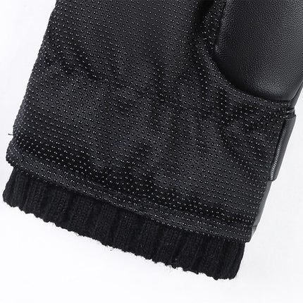Men's Faux Leather Thermal Gloves | Cycling & Mountaineering | Outdoor Warm Finger Gloves | Autumn Winter Accessories | Fashion Casual Style