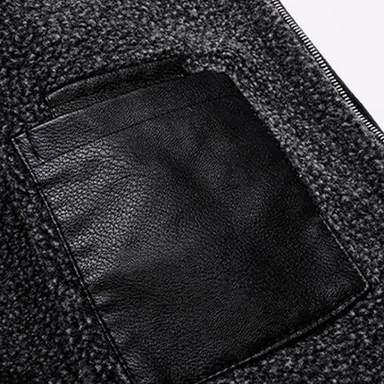 Men's Leather Jacket | Fur Lined | Plus Velvet Thickening | Luxurious Warm Outerwear | Premium Quality | Stylish Winter Coat | Water Resistant | Windproof | Tailored Fit | Zippered Front | Functional Pockets