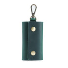 Cowhide Key Case for Men | Retro Casual Style | Waist Hanging Design | Button Closure | Short Length | Hook Element | Plain Pattern