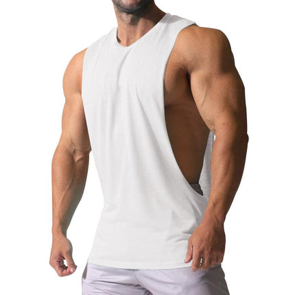 Men's Loose Fit Sports Tank Top | Solid Color | Large Side Slits | Sleeveless | Breathable Cotton Blend | Available in Multiple Colors & Sizes | Versatile Activewear