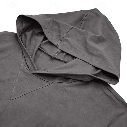 Men's Hooded Long Sleeve T-Shirt | Casual Solid Color | Relaxed Fit | Soft Cotton Blend | Pullover Style | Versatile Layering | Everyday Wear | Comfortable Hip-Length | Breathable Fabric