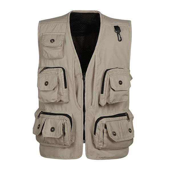 Men's Detachable Vest | High Quality Cotton Fabric | Multi Pockets | Zipper Closure | Machine Wash | Breathable Quick Dry | Stylish Copper Metal Zippers | Velcro Strips | Adaptable Back | Comfortable Casual Outerwear
