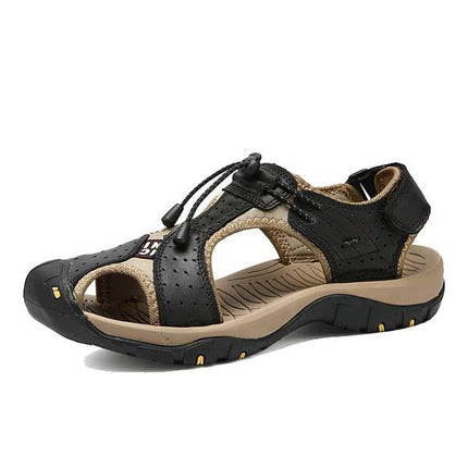 Men's Outdoor Beach Sandals | Durable Uppers | Non-Slip Outsole | Adjustable Heel Strap | Breathable Textile Lining | Toe Protection | Comfortable Everyday Wear | Summer Footwear