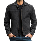 Men's Vintage Distressed Leather Jacket | Genuine Premium Leather | Sleek Fitted Design | Full-Length Zipper | Long Sleeves | Classic Black or Brown | Handcrafted Durable Outerwear | Timeless Style for Everyday Wear