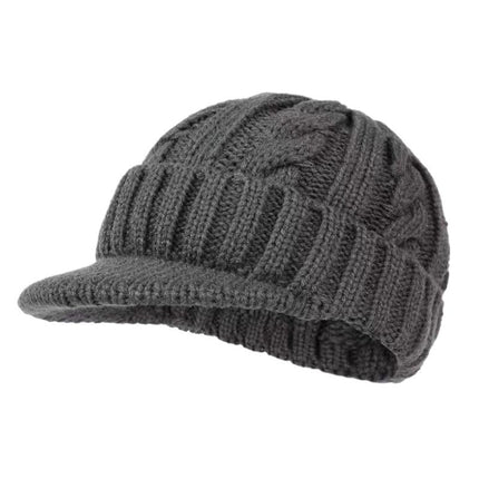 Men's Retro Twisted Knit Hat | Short Brim Beanie | Classic Knitted Cap | Vintage Style Winter Hat | Trendy Men's Accessories | Cozy Warmth