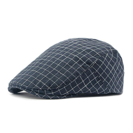 Men's Peaked Cap | Vintage Plaid | Premium Cotton | Breathable & Comfortable | Adjustable Fit | Timeless Style | Versatile Fashion Accessory | Perfect for Casual Outings & Outdoor Activities