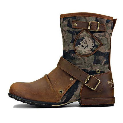 Men's Western Cowboy Boots | Mid-Calf | Leather | Durable Soles | Classic Design | Brown | Comfortable Fit | Stylish Men's Boots | Western Wear | Cowboy Style Footwear