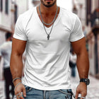 Men's V-Neck T-Shirt | Solid Color | Short Sleeve | 100% Cotton | Classic Fit | Soft & Breathable | Casual Wear | Durable Stitching | Versatile Design | Machine Washable | Perfect for Everyday Outings