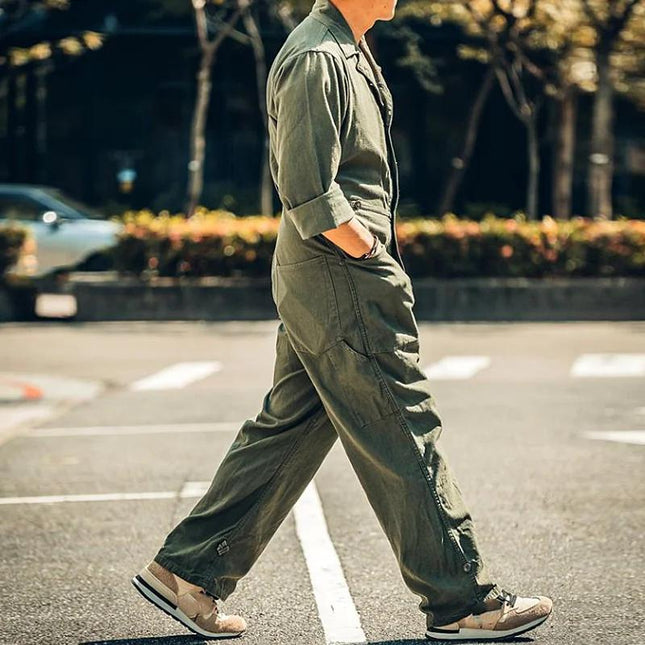 Men's Durable Cotton Blend Overalls | Adjustable Straps | Solid Color | Multi-Pocket | Full Length | Relaxed Fit | Breathable Fabric | Versatile Layering | Casual & Workwear | Ideal for All Seasons