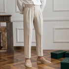 Men's High Waist Suit Pants | British Neapolitan Style | Straight Leg Trousers | Formal Wear | Elegant Tailoring | Premium Fabric | Modern Sophistication | Classic Fit | Versatile Formal Trousers