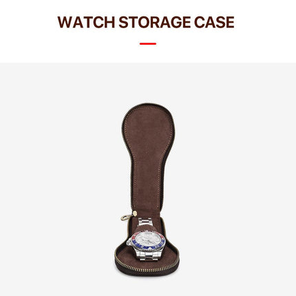Men's Vintage Cowhide Leather Watch Organizer | Travel Accessories | Secure Closure | Soft Lining | Compact Design | Luxury Watch Bag