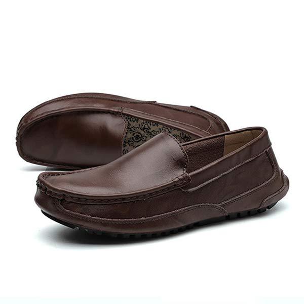 Men's Slip-On Leather Loafers | Medium Width | Comfort Fit | Durable Rubber Sole | Deconstructed Upper | Spring Summer Footwear