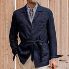 Men's Cotton Linen Blazer | Solid Color | Multi Pocket | Button Closure | Vintage Classic Style | Belted Waistband | Two Chest Pockets | Two Hand Pockets | Full Sleeves | Formal or Smart-Casual Wear | Breathable Comfort