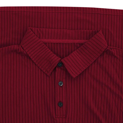 Men's Long Sleeve Polo Shirt | Casual Elastic Fit | Stretchy Fabric | Full-Length Sleeves | Classic Polo Collar | Button Placket | Available in Navy, Black, Gray, White, Burgundy | Comfortable & Versatile