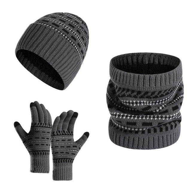 Men's Warm Knitted Hat | Scarf | Gloves Set | Soft Winter Accessories | Classic Design | Versatile Colors | Stretchable Fit | Cozy Cold Weather Gear