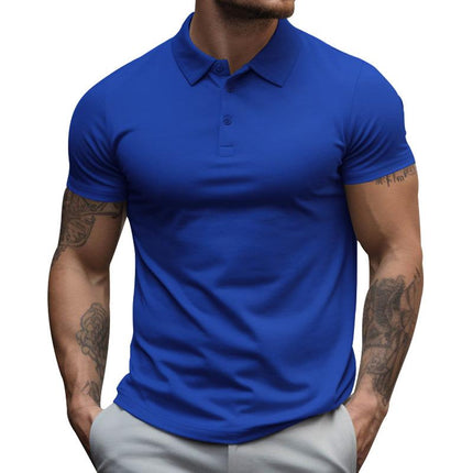 Men's Classic Slim Fit Polo Shirt | Lapel Collar | Short Sleeve | Soft Cotton Blend | Breathable & Lightweight | Multiple Colors & Sizes | Stylish & Comfortable