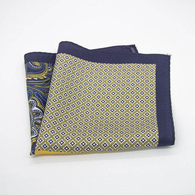 Men's Silk Pocket Scarf | Vintage British Pattern | Classic Style | Luxurious Blazer Accessory | Elegant Formal Wear | Sophisticated Silk Scarf | High-Quality Fabric | Refined Gentleman Style