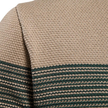 Men's Vintage Striped Sweater | Relaxed Fit | Classic Round Neck | Versatile Knitwear | Autumn Winter Spring | Casual Outdoor Wear | Fashionable Striped Design | Machine Washable | Ribbed Trim