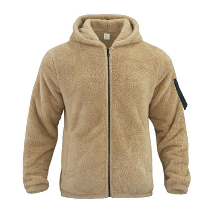 Men's Hooded Jacket | Solid Color | Double Fleece | Warm & Loose Fit | Outerwear | Winter Coat | Casual Style | Premium Insulation | Functional Pockets | Versatile Layering | Classic Design