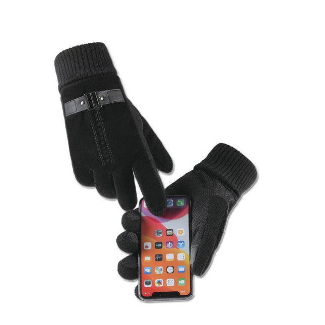 Men's Winter Ski Gloves | Touchscreen Compatible | Warm Windproof | Anti-Slip Grip | Thermal Fleece Lining | Water-Resistant | Ergonomic Design | Elastic Cuff | Durable Synthetic Material | Sports & Outdoor
