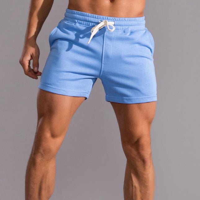 Men's Loose Fit Cotton Sports Shorts | Breathable Athletic Shorts | Elastic Waist | Casual Activewear | Comfortable Summer Gym Shorts | Frayed Hem | Mid Waist | Perfect for Running & Hiking