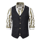 Men's Vintage Vest | Slim Fit | V-Neck | Single Breasted | Plain Polyester Blend | Spring Autumn | Casual Fashion Waistcoat