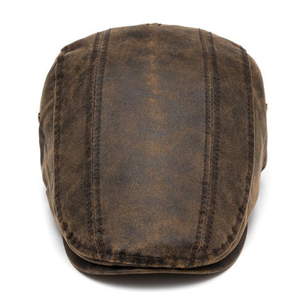 Men's Vintage Distressed Beret | Classic Style Artisanal Hat | Soft Fabric Blend | Adjustable Fit | Versatile Accessory for Casual and Formal Outfits | Timeless Rustic Charm