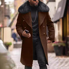 Men's Mid-Length Winter Coat | Fur Collar | Luxury Wool-Blend Fabric | Warm & Stylish | Sizes M-5XL | Elegant Formal & Semi-Formal Outerwear | Tailored Fit | Long Sleeves | Insulating Plush Lining