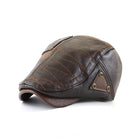 Men's Patchwork Leather Hat | Genuine Leather Cap | Stylish Men's Headwear | Vintage Patchwork Design | Comfortable Fit