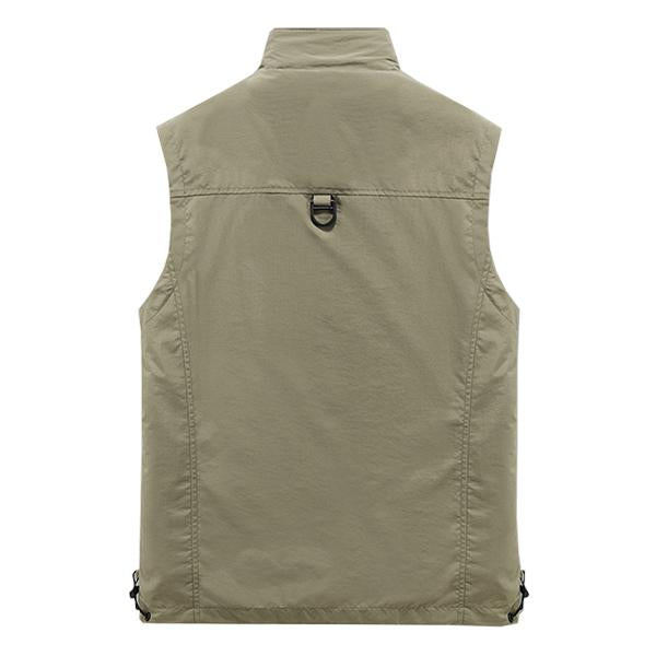 Men's Quick Dry Outdoor Vest | Multi-Pocket Design | Zipper Placket | Stand Collar | Soft Lightweight Material | Ideal for Hiking & Travel | 2022 New Design