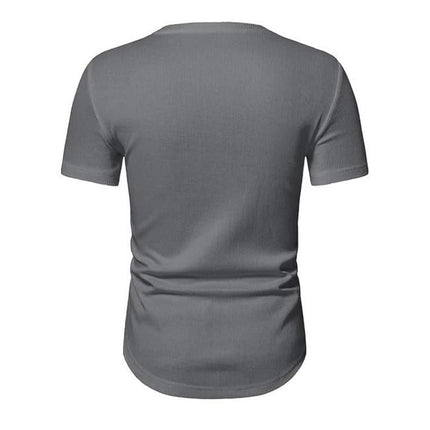 Men's V-Neck T-Shirt | Solid Color Short-Sleeve | Breathable Cotton Blend | Lightweight | Casual & Semi-Formal | Comfortable Knit Top | Versatile Fit | All-Season Wear