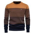 Men's Vintage Striped Sweater | Relaxed Fit | Classic Round Neck | Versatile Knitwear | Autumn Winter Spring | Casual Outdoor Wear | Fashionable Striped Design | Machine Washable | Ribbed Trim