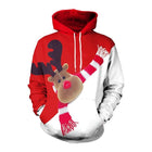 Men's Christmas Graffiti Hoodie | Casual Holiday Print | Adjustable Drawstring Hood | Long Sleeves | Cotton-Polyester Blend | Relaxed Fit | XS-3XL | Festive Outerwear