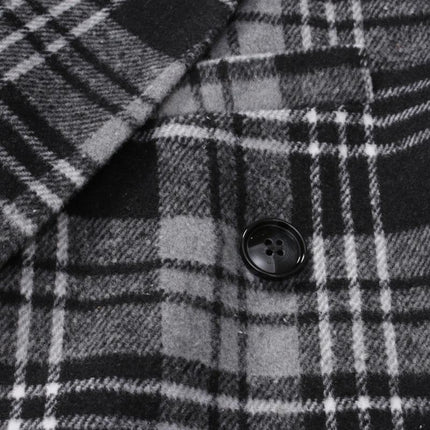 Men's Plaid Blazer | Autumn Winter Lapel Jacket | Thickened Wool-Blend Outerwear | Tailored Fit | Notched Lapel | Formal Business Casual Style | Full-Length Sleeves | Durable Lining | Warm & Elegant