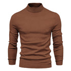 Men's Turtleneck Sweater | Solid Color Knit Pullover | Warm Casual Knitwear | Soft Comfortable Relaxed Fit | Fall Winter Essential | Versatile Ribbed Details
