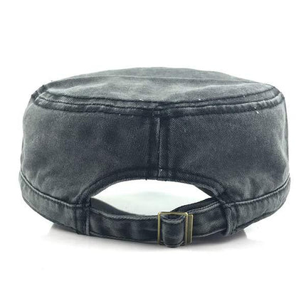 Men's Casual Vintage Flat Cap | Cotton Polyester | Adjustable Buckle | Breathable Comfortable | Outdoor Sports Hat | Solid Colors: Army Green Navy Brown Khaki Black | All Seasons