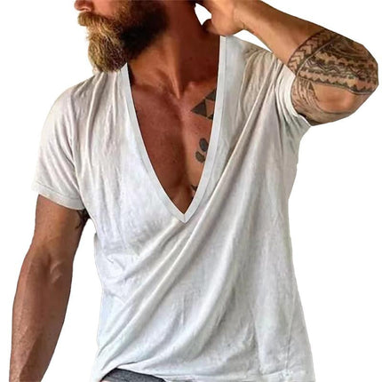 Men's V-Neck T-Shirt | Casual Short Sleeve | Solid Color | Breathable Cotton | Comfortable Fit | Lightweight Summer Top | Soft Premium Fabric | Durable Essential Wardrobe Staple