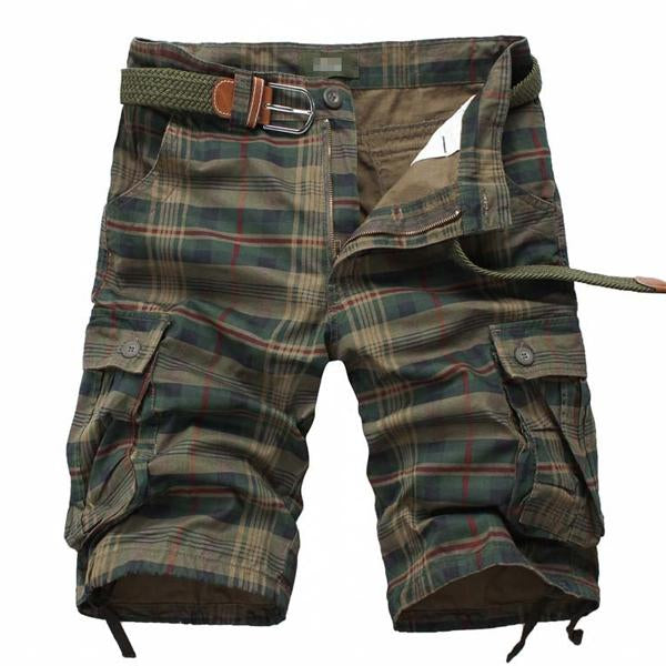 Men's Vintage Plaid Shorts | Comfortable Fit | Functional Pockets | Classic Retro Style | Durable Cotton Blend | Casual Wear