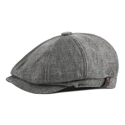 Men's Retro Beret Hat | Thin Breathable Octagonal Cap | Flat Top with Short Brim | Adjustable Acrylic | Casual Accessory