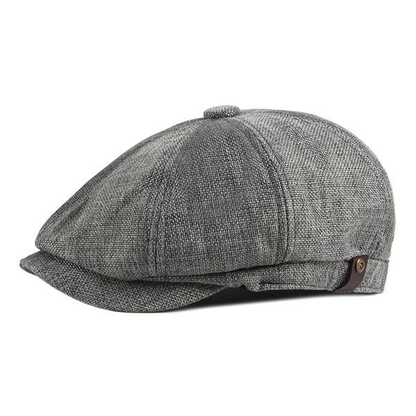 Men's Retro Beret Hat | Thin Breathable Octagonal Cap | Flat Top with Short Brim | Adjustable Acrylic | Casual Accessory