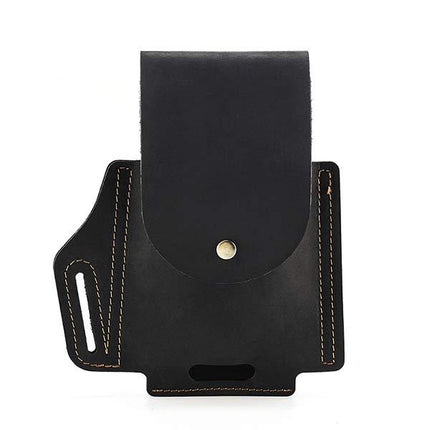 Vintage Leather Waist Bag | Phone Holder Waist Pack | Leather Hip Pouch | Hands-Free Travel Accessory